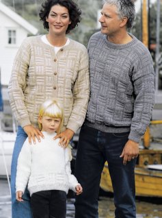Familie modell genser og cardigan