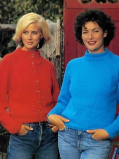 Raglangensere og cardigans med glidelås eller knappestolper