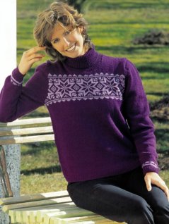 Damepoloskjorte med mønstret kant