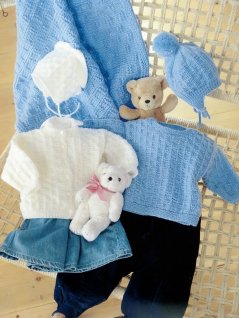 Genser, cardigan, luer og teppe