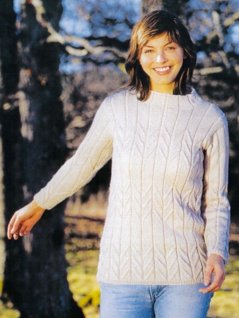 Damegenser i mønstret ribbestrikk