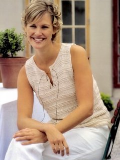 Løs strikket topp med snøring