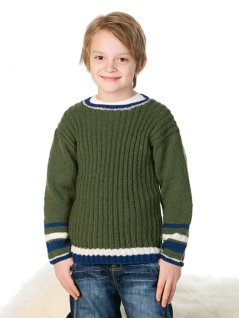 Teksturert strikket genser med striper