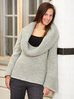 Genser med oversized polo