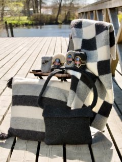 Tovet teppe, pute, veske og mobildeksel