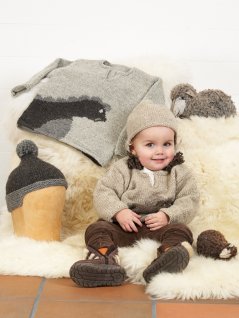 Genser med dinosaur og luer