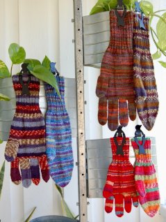 Tommel- og fingervotter, enkelt garn