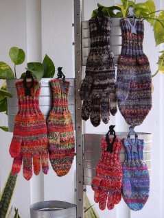 Tommel- og fingervotter, dobbelt garn