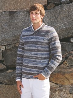 Ensfarget strikket genser med v-hals