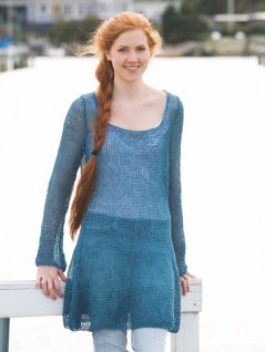 Ensfarget genser med rillestrikkkanter