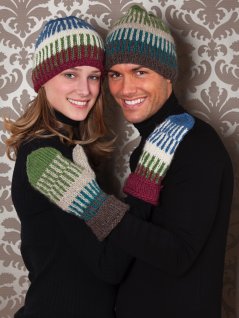 Mønstrede strikkede luer og votter