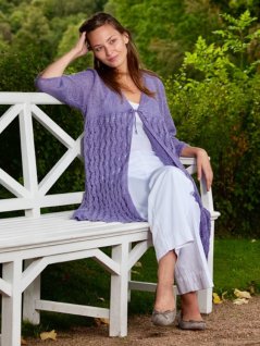 Lang cardigan i blonde