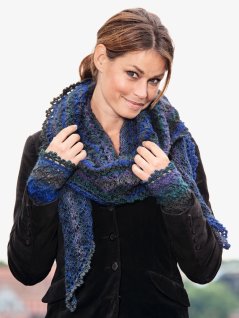 Mønstret sjal og pulsvarmere