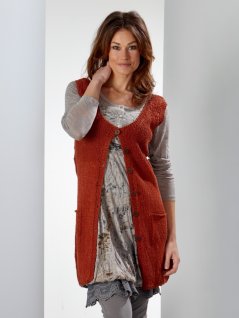 Lang vest med lommer