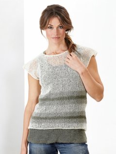 Strikket stripete genser og tanktopp