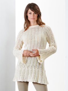 Blondestrikket tunika med løs krage