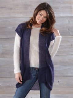 Ensfarget strikket genser og vest