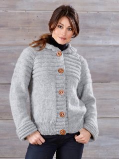 Cardigan med hette