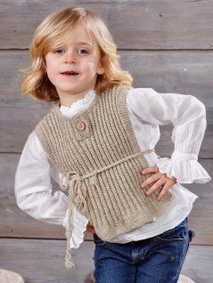 Mønstret strikket slipover/vest