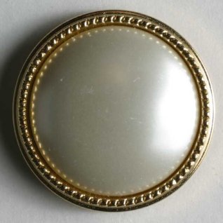 Polyamidknapp Gull-Hvit 23 mm