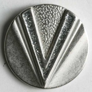 Metallknapp med steiner sølv 23 mm