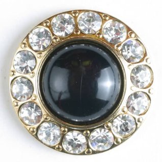 Strassknapp Gull-Svart 20 mm