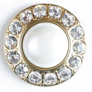 Strassknapp Gull-Hvit 20 mm