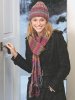 Beret, heklet skjerf, ben- og pulsvarmere, ribbestrikket lue og skjerf
