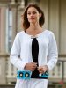 Cardigan og topp med heklede ruter