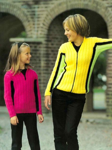 Ribbet cardigan og genser