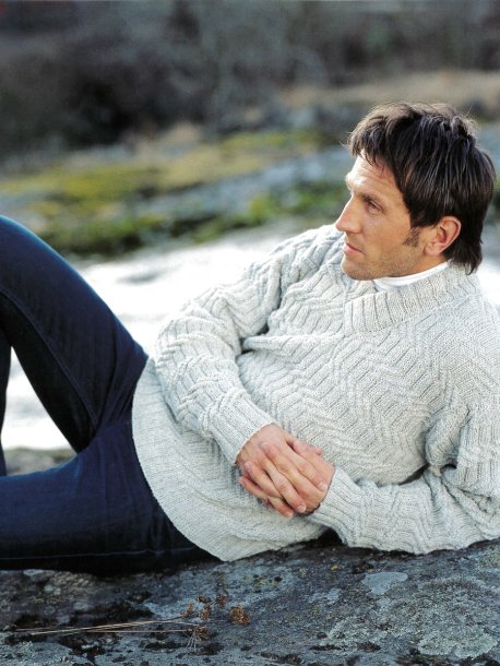 Herrpullover i struktur