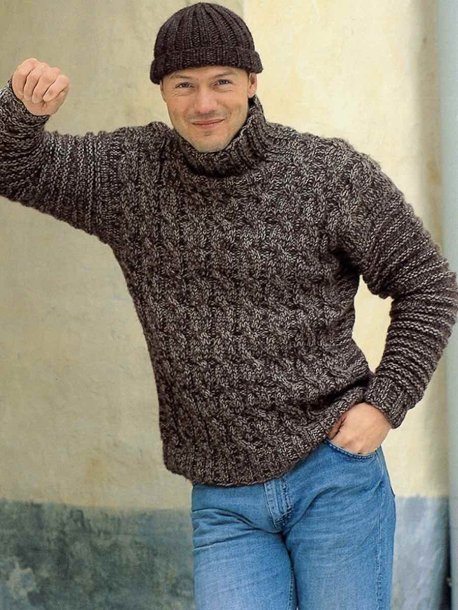 Herrtröja med flätor och mössa