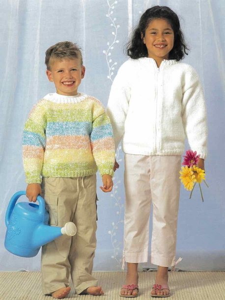 Dobbeltstrikket genser og cardigan