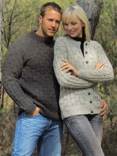 Strukturpullover och kofta