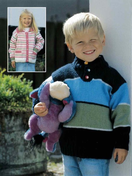 Stripete genser og cardigan