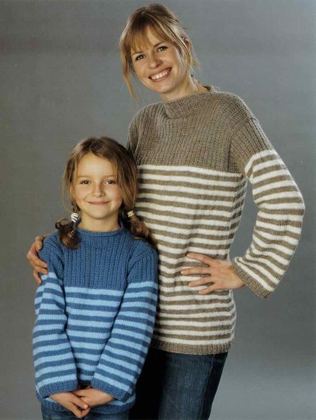 Stripete genser med elastisk bærestykke