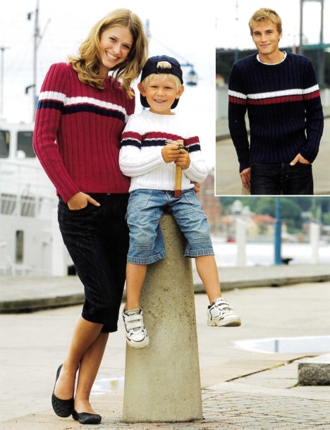 Resårstickad familjetröja