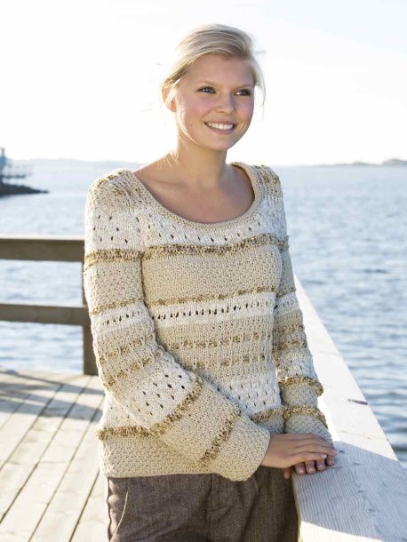 Strikket genser med struktur