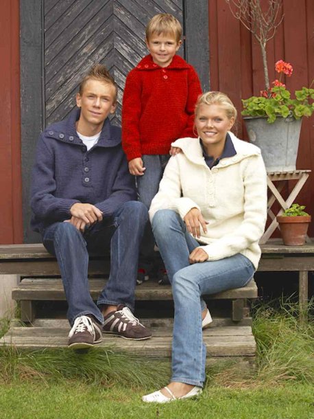 Ensfarget genser med krage