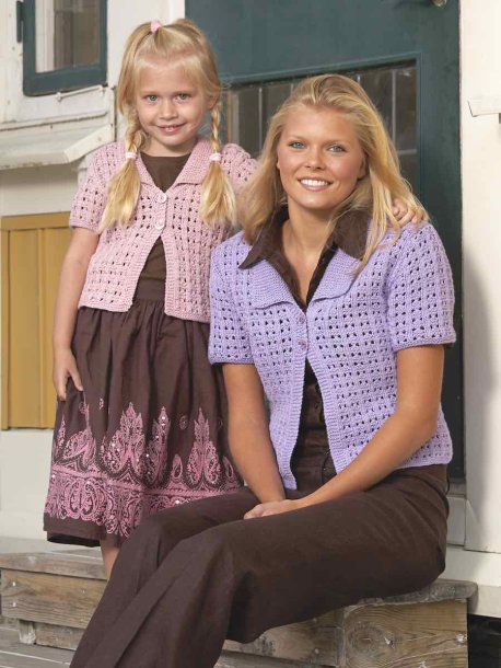 Blondestrikket kortermet cardigan