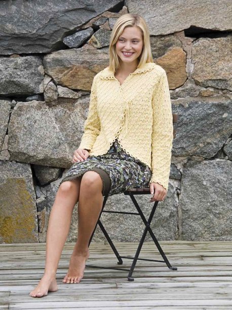 Cardigan med strukturmønster