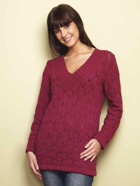 Blondestrikket lang genser