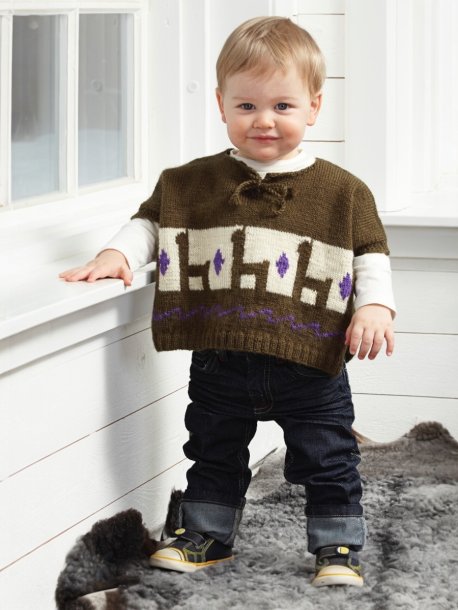 Cardigan, genser og poncho med lamaer, lue og sokker