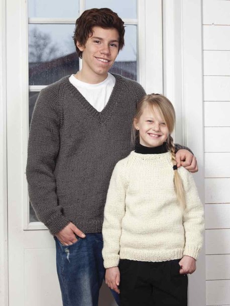 Slätstickade raglantröjor