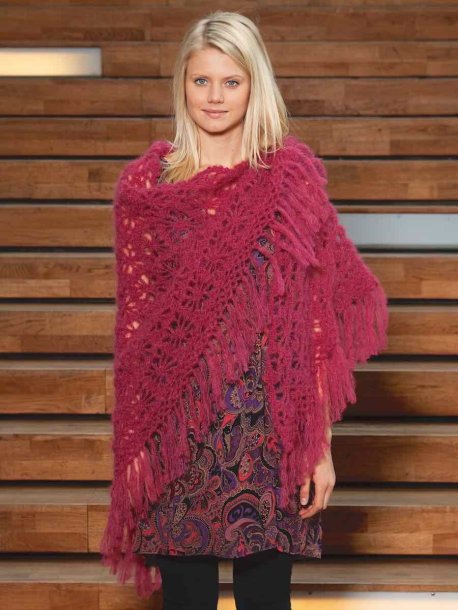 Mönsterstickad sjal