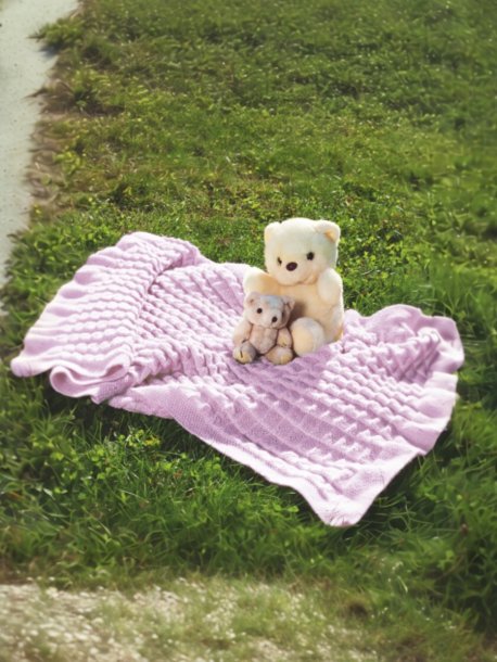 Plisseret strikket babyteppe