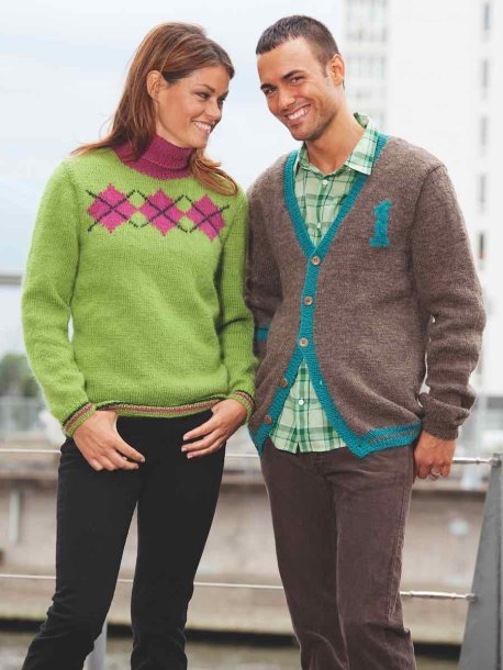 Mønstret genser og cardigan