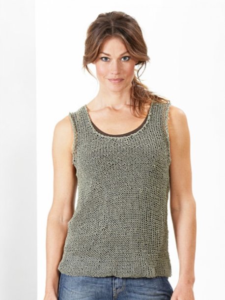 Strikket stripete genser og tanktopp