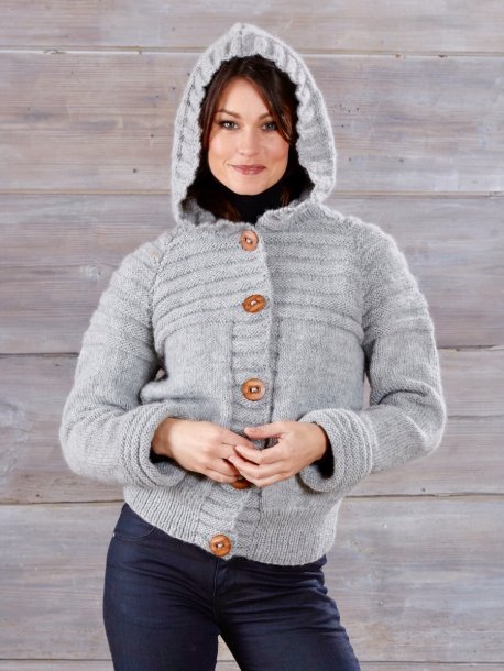 Cardigan med hette