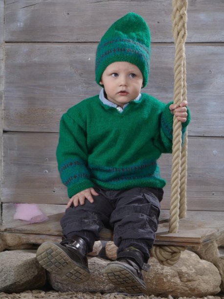 Genser og lue med mønster